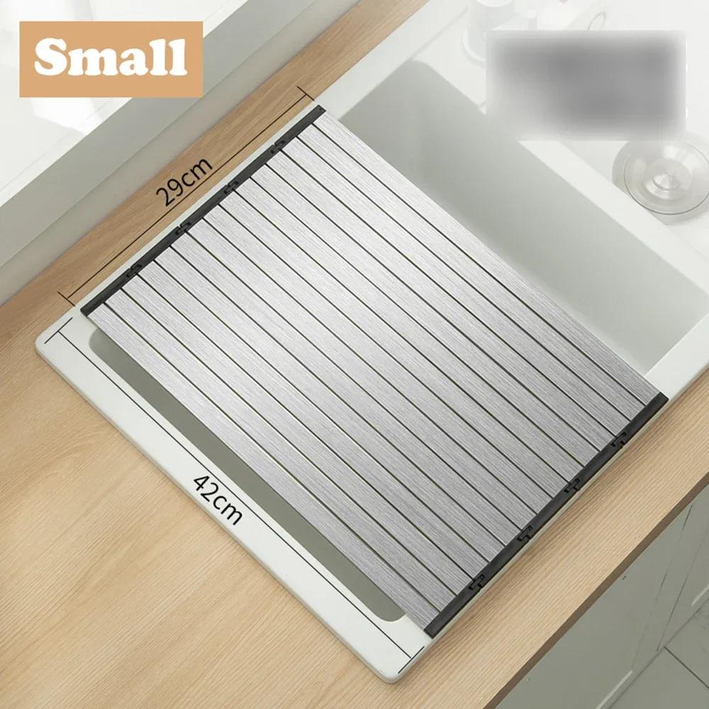 Multifunctional 304 Stainless Draining Basket Sink Chopping Board Folding Cutting Board Sink Washbasin Chopping Board Drain Rack