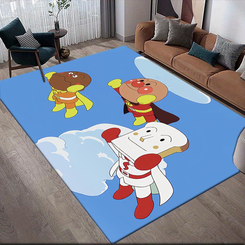 Коврик для пола Anpanman Family Square, Нескользящий коврик для пола в спальню, Идеальный подарок для поклонников Анпанмана