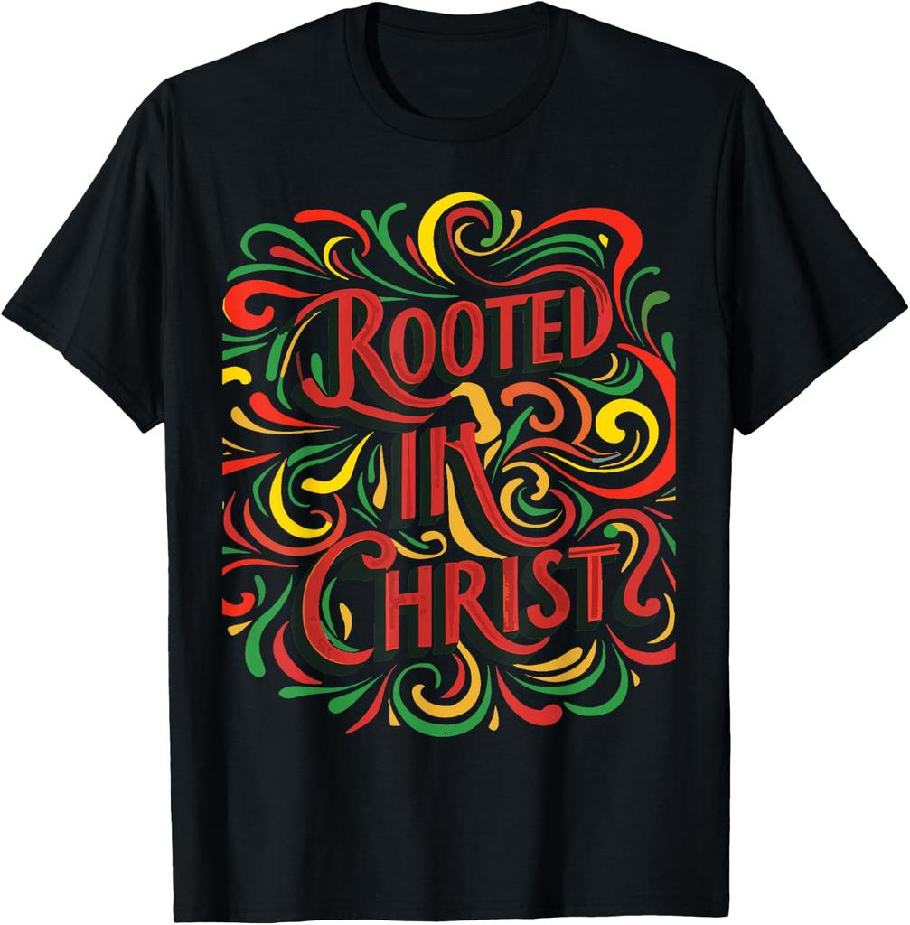 Rooted In Christ Black History African American Christian T-Shirt