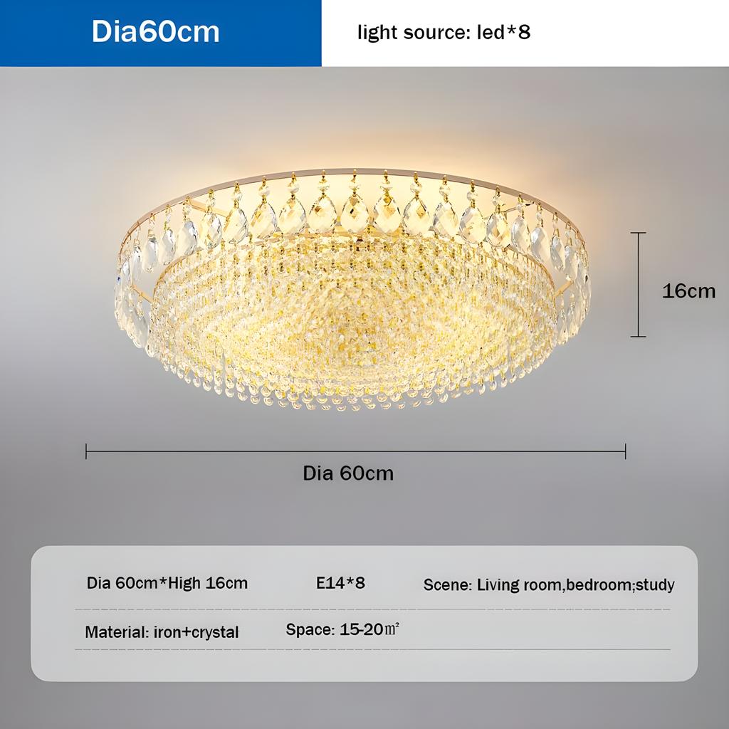 Nordic LED Crystal Circle Ceiling Lamp Гостиная Спальня Внутренний Декор Подвесной Светильник Lampara Luminaire Chandeliers Освещение