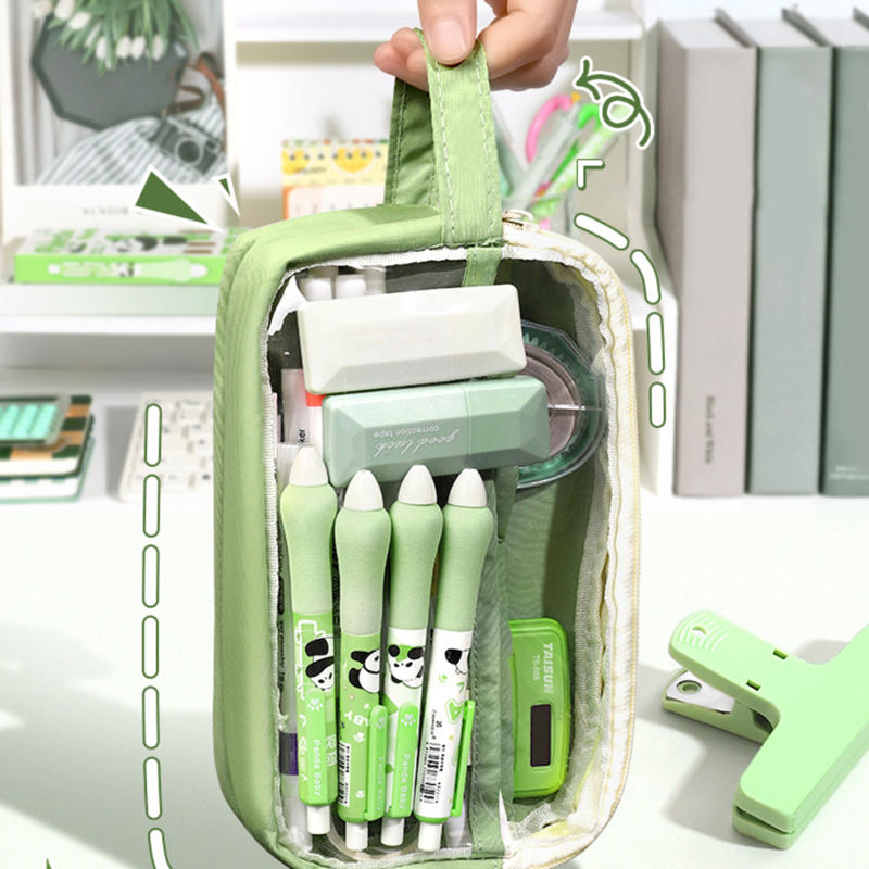 1шт прозрачный многослойный пенал легкий на молнии ручка канцелярская сумка дорожные косметички