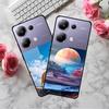Красочный эстетичный чехол из закаленного стекла для Redmi 12 5G и POCO M6 PRO
