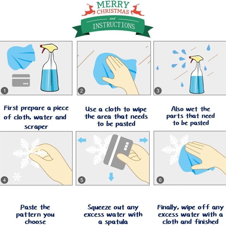 Рождественские украшения, Магазины в торговом центре, Наклейки на стеклянные окна и двери, Оформление сцены для создания атмосферы мероприятия, 1 штука, 45*60см/17*7*23.6 дюйма