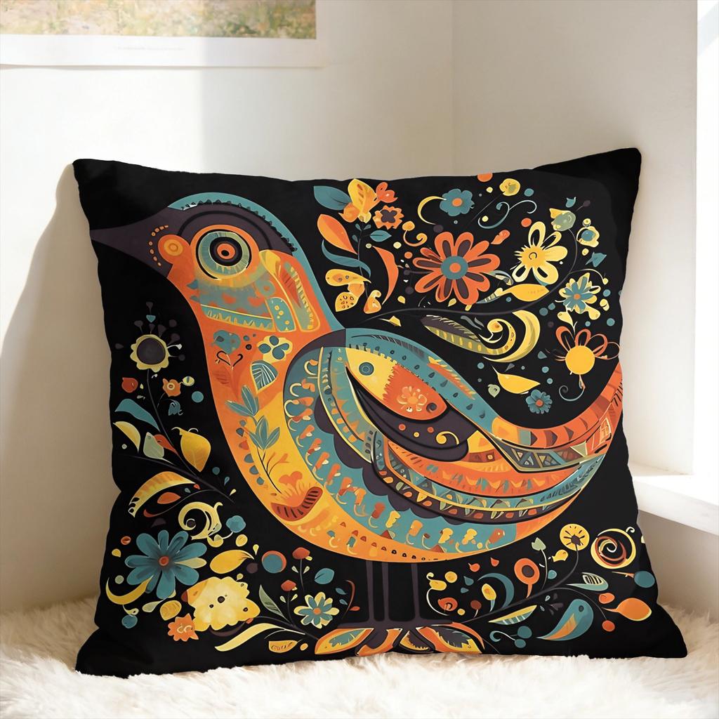 Pillow Case Colorful Bird Floral Comfy Pillow Cover For Sofa Couch Bed Living Room Morden Pillowcases