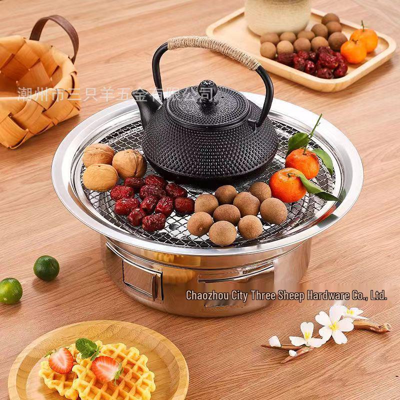 Портативный бездымный BBQ-гриль и угольная плита для дома и улицы
