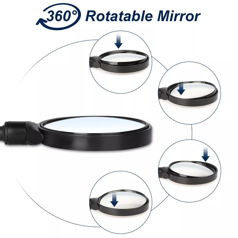 2Pcs Long Bicycle Rearview Handlebar Mirrors 360Fahrenheitor Mountain Road Bike Motorcycle Bendable Hose Adjustable Rearview Mirror