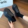 Platform Loafers Women's 2025 New Spring and Autumn Muffin Shoes Versatile Black British Casual Fashion Jk Single Shoes