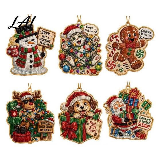 Beginner Friendly DIY Ornaments Christmas Hanging Faux Pearl Art Kit for Adult Bead Festive Party Favors Gifts Painting Ornament Handmade