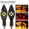 2PCS Switchback Dual-color Motorcycle LED Turn Signal Light Indicators With Cooling Fan DRL Daytime Running Lights For