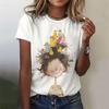 Summer Round Neck 3D Anime Girl Printed Top Fashionable Casual Short Sleeved Women's T-shirts