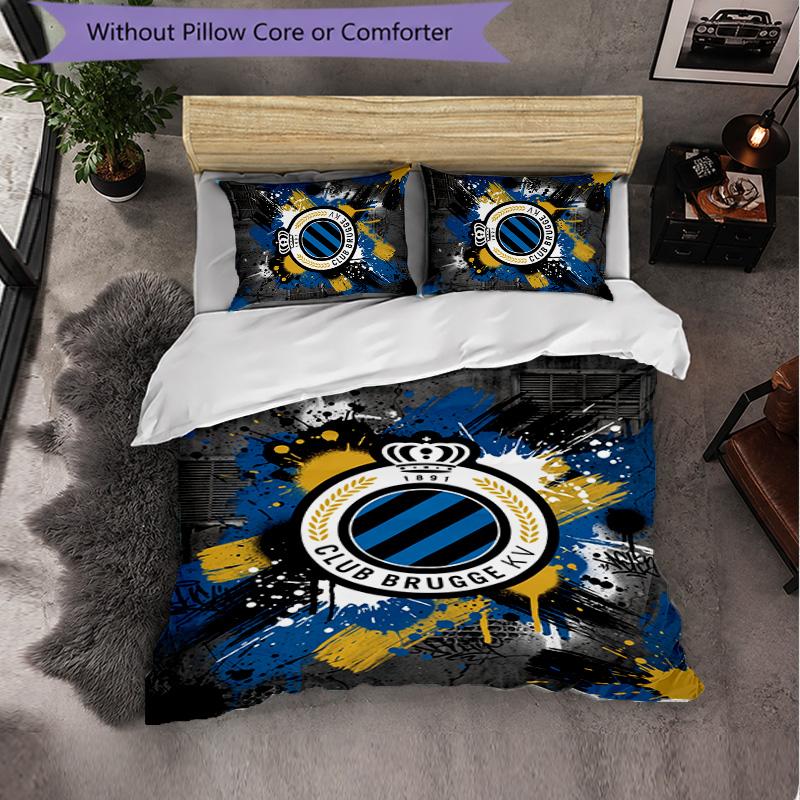 Club Brugge FC Themed Bedding 3Pcs Duvet Cover Set Decorative Bed Linen For Teen Room Home Decoration