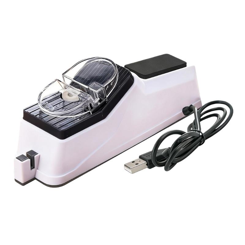 Автоматическая электрическая точилка для ножниц с USB-подключением, с возможностью заточки и полировки, а также сменным инструментом для шлифовки и полировки.