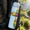 1PC Cross Flower Religious Decor Print 750ml Color Plastic Sports Water Bottle Leakproof Flip Straw Lid Suitable for Sports Office Home Use