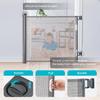 Roll-up Baby Gate, Safety Gate for Stairs, Mounts up to 150cm Wide, Protects Dogs and Cats, 86cm High (Gray, 150cm)