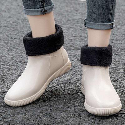 Модная водонепроницаемая обувь на короткой голенище, женская резиновая обувь, кухонная рабочая обувь, дождевая обувь, резиновые сапоги, нескользящие бахилы, студенческая корейская версия для ношения на улице