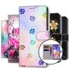 For iPhone 15 14 13 Pro Max Samsung S23 S24 S22 Ultra A24 A25 A35 A55 A52 Cute PU Leather Card Holder Beauty Flowers Flip Wallet Kickstand Phone Case