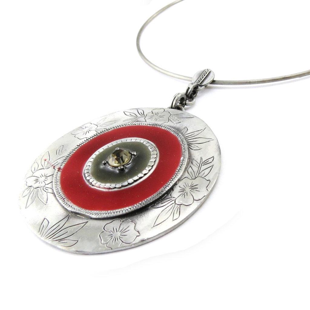 Les Trésors De Lily [E2546] - Дизайнерское колье «Гейша» красно-серое