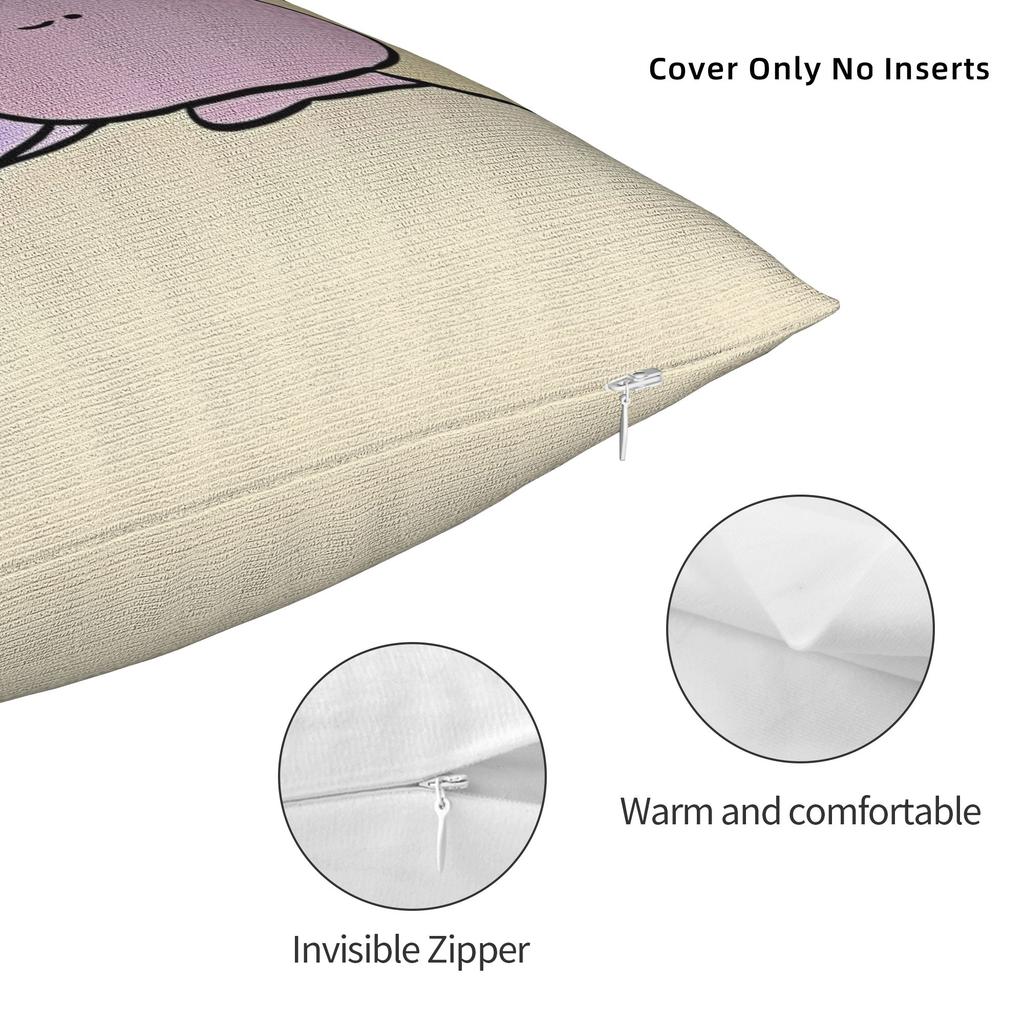 Asamimichaan Asleep Cartoon Pillowcase Polyester Cushion Cover Decorations Cute Asamimi Pillow Case Cover Chair Square 45X45Cm