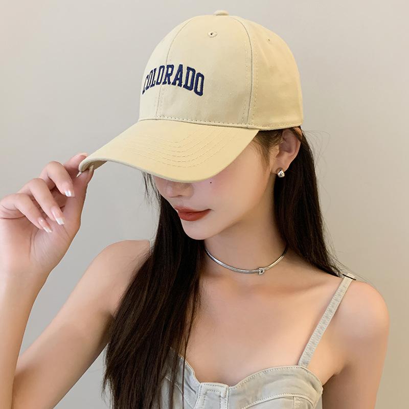 Korean-style soft-top high-quality cotton wide-brim baseball cap for women and couples, versatile for street photography, trendy, face-slimming,