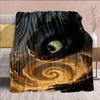 Black Dragon Trendy Flannel Blanket Dark Fantasy Dragon Soft Warm Cozy Throw Decor -QJY