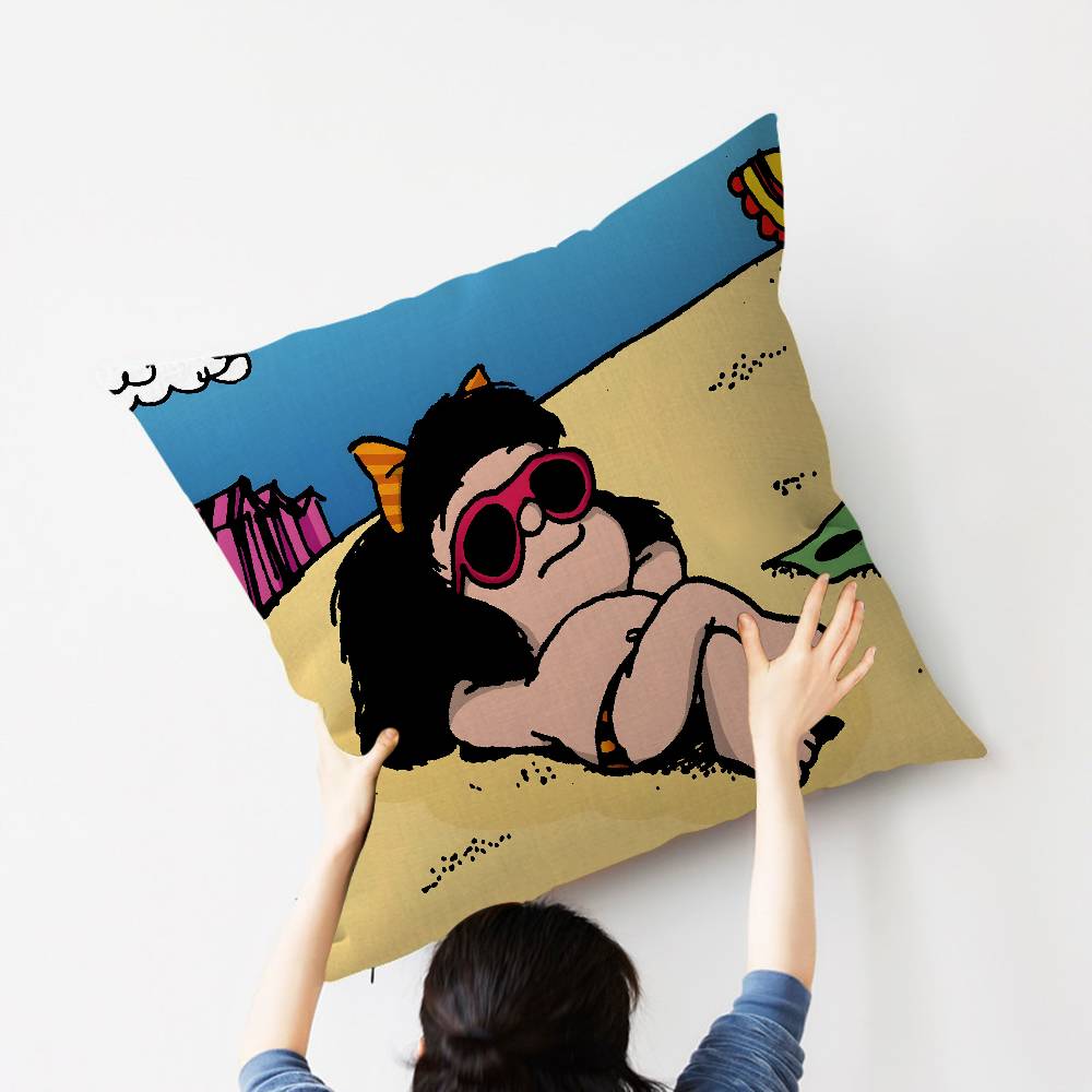 Cartoon Mafaldas Cushion Cover Pillowcase Upholstery Sofa Throw Pillow Home Decor Pillowcas