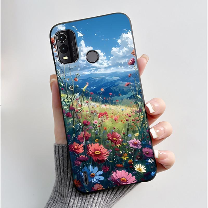 Black Case For Nokia G11 Plus Unique Design Black Cat Holding A Basket Pattern Shell Jelly Color Anti-scratch Soft Casing