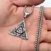 Винтажная треугольная руна титановая стальная подвеска Wind мужская мода нержавеющая сталь ожерелье ювелирные изделия