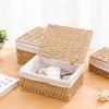 Large Wicker Bread Basket With Linen Liner Handmade Rattan Bread Serving & Storage Basket Snack Sundries Cosmetic Storage Case