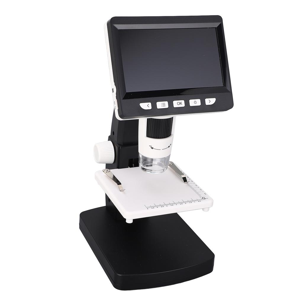 Digital Microscope with 4.3 Inch IPS Screen 50 to 1000X 2MP 1080P Electronic Magnifier Camera with 8 LED Lights for