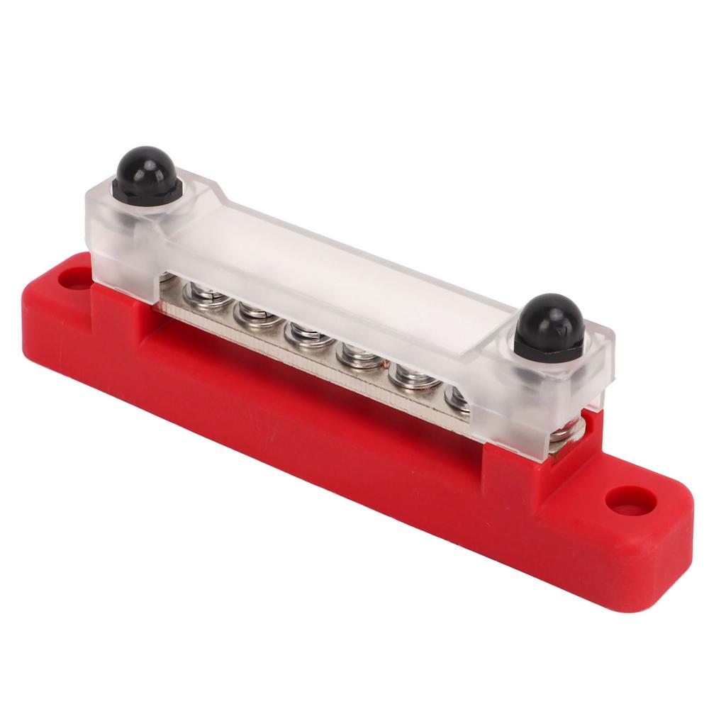 48V 150A 6 Terminal Bus Bar Power Distribution Block with Cover M6 Studs M4 Screws for Car RV Marine Boat