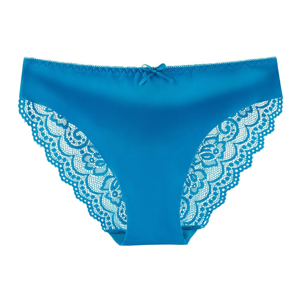 Women's Solid Color Lace Sexy Low Waist Seamless Breathable Bow Panties