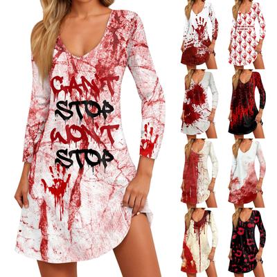 Женское повседневное и модное свободное облегающее платье с v-образным вырезом и карманами и рукавами 3/4