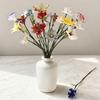 Hand-Blown Glass Flower Decoration with Wire Stem Handmade Colored Glaze Floral Figurine Home Living Room Office Table Flower Vase Ornament