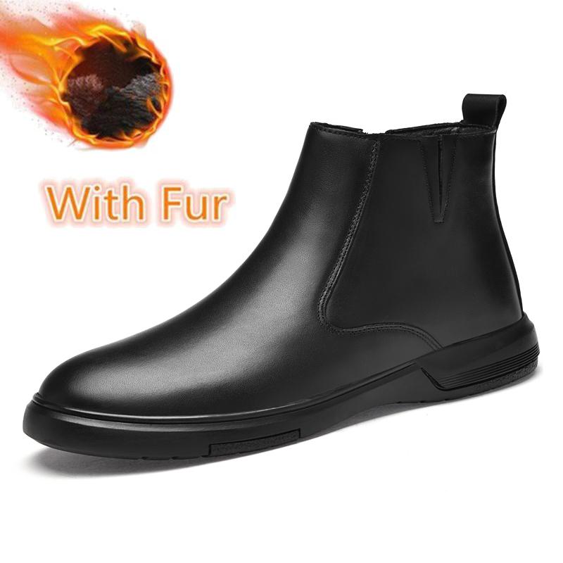 Осенне-зимние высокие ботинки из натуральной кожи, классические мужские ботинки челси, новая модная мужская обувь до щиколотки, универсальные деловые ботинки