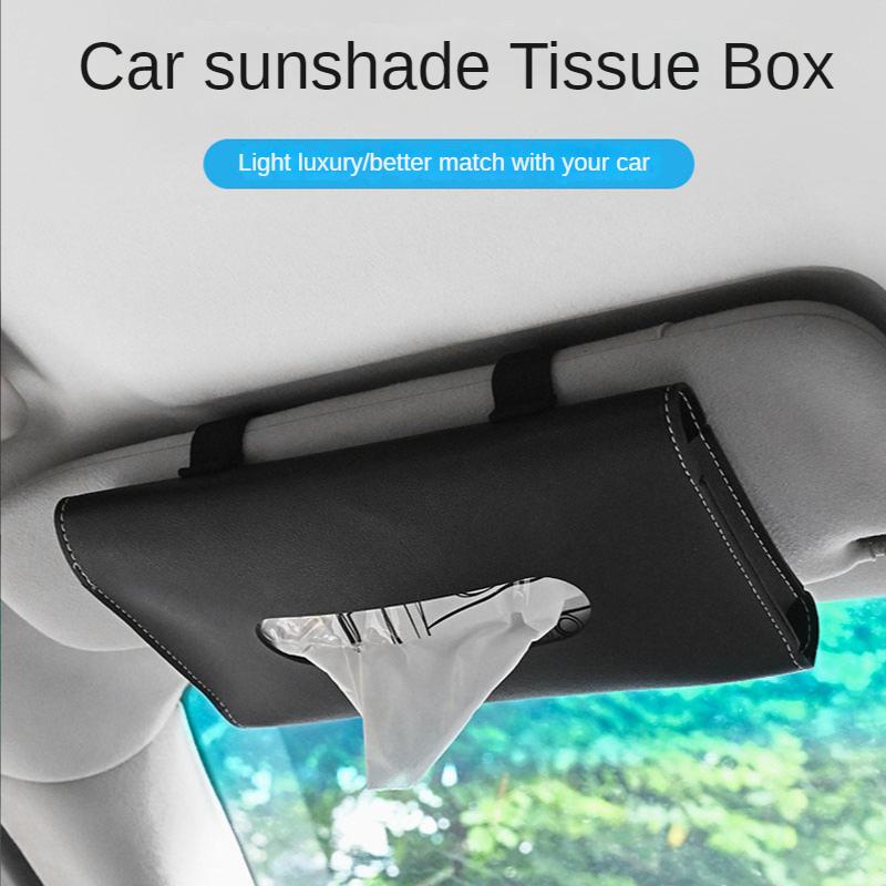 1 Pcs Car Tissue Box Towel Sets Car Sun Visor Tissue Box Holder Auto Interior Storage Decoration