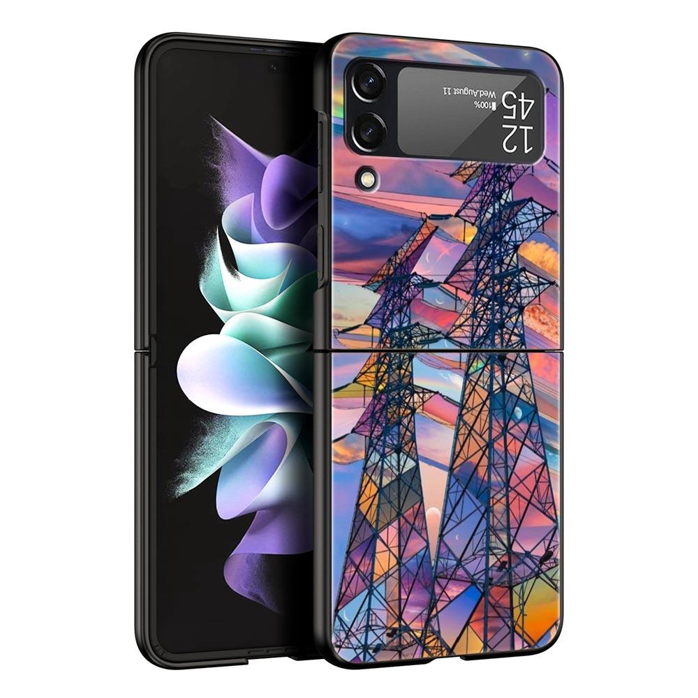 Милый арт красивый инди ярко-розовый Чехол для телефона Samsung Galaxy Z Flip3 Flip4 Flip5 ПК-оболочка для Z Flip 3 4 5 Жесткая складная крышка