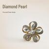 New Alloy High-End Rhinestone & Pearl Five-Petal Flower Brooch for Women