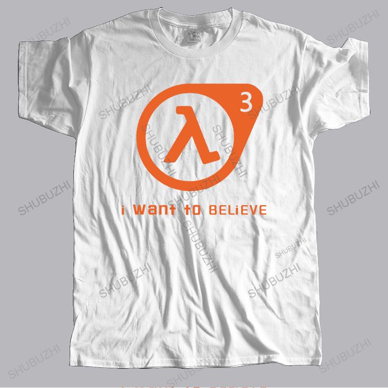 Унисекс роскошная хлопковая летняя футболка Одежда бренда Half Life 3 Я хочу верить модная футболка с коротким рукавом оверсайз