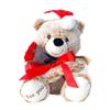 Christmas Full Reel Bouquet Bear Plush Toy with Artificial W230 X H250 X Lulu's Flowers, Size D200mm, Santa, Lulu's-0529