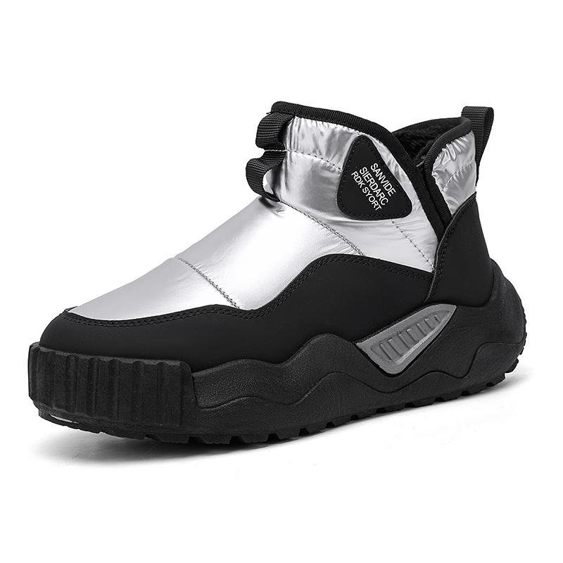 Модные серебристые теплые мужские зимние ботинки, удобные плюшевые зимние ботинки для мужчин, легкие повседневные ботинки на платформе для мужчин, Zapatos Hombre