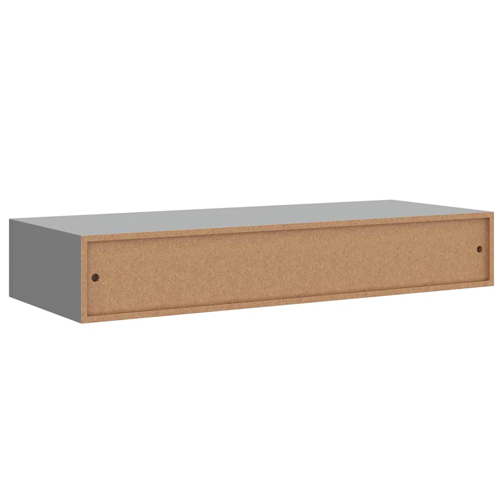 Vidaxl Półka Ścienna Z Szufladą, Szara, 60 X 23,5 X 10 Cm, Mdf