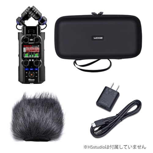 Zoom APH-5s H5studio Набор аксессуаров: Включает волосатую ветрозащиту, специальный мягкий чехол, адаптер переменного тока и кабель USB-C