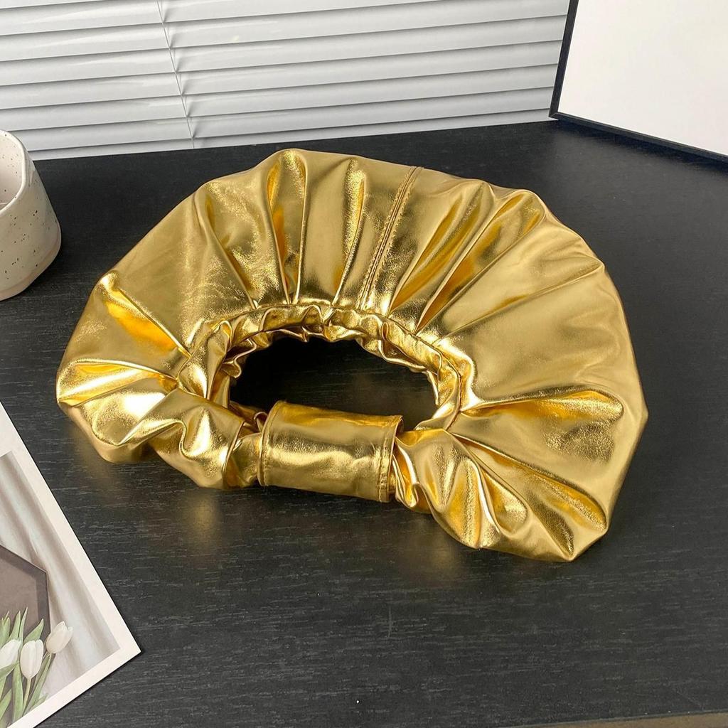 Модный дизайн сумка Cloud новая металлический блеск однотонная плиссированная сумка PU высококачественный женский клатч