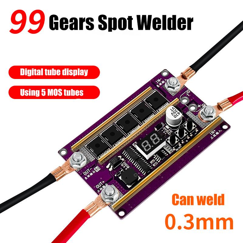 Spot Welder DIY Kit 99 Gears of Power Adjustable Spots Welding Control Board for Welding 18650 Battery 0.05-0.3mm Nickel Sheet