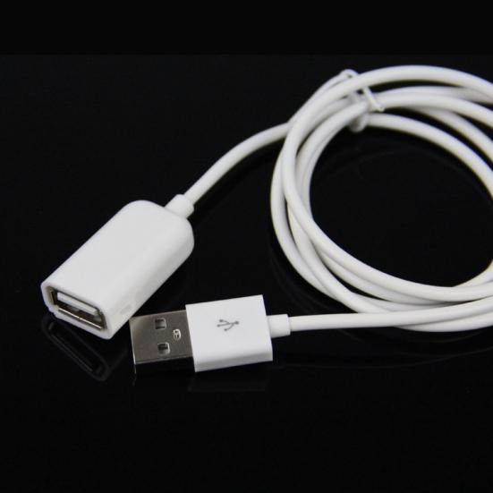 Белый металлический USB 2.0 из ПВХ, удлинительный кабель-адаптер «папа-мама», длина 1 м, 3 фута