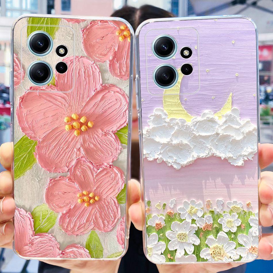For Xiaomi Redmi Note 12 Case Redmi Note12 4G Global Cute Painted Soft Silicone TPU Phone Back Cover Bumper