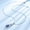 Umcho Ожерелье с синим сапфиром, созданным из драгоценных камней, ожерелья и подвески с цепочкой-коробкой, юбилей, день рождения, день Святого Валентина, ювелирные изделия, подарки