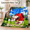Фланелевое одеяло Snoopy Peanuts с индивидуальным именем, мягкое, теплое, для дивана, кровати, домашнего использования в помещении