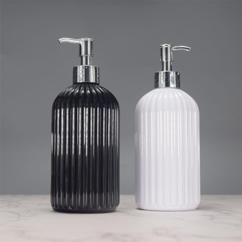 Дозатор для мыла 500 мл с помпой, Современный полосатый дозатор для мыла для ванной, Дозатор для жидкости для мытья посуды для кухни, Жидкое мыло для рук