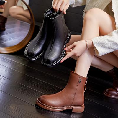 Кожаные ботинки Мартин женские 2025 осень новые ретро бархатные короткие ботинки ретро британский стиль женские ботинки универсальные ботинки женские